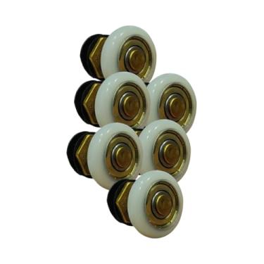 Imagem de Roldana Excêntrica para Box de Vidro, 30mm, Rolamento Blindado, Compatível com Vidros 8-10mm, Branca (6)