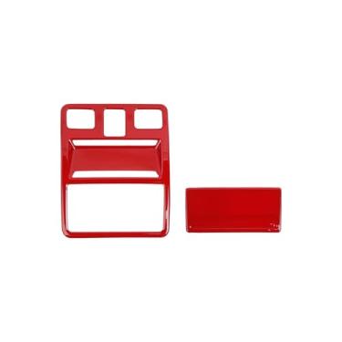 Imagem de RT-TCZ Painel de luz de leitura de telhado capa de painel decoração acessórios interiores para Ford Mustang 2024 2025 (vermelho)