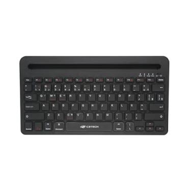 Imagem de Teclado C3Tech sem fio Bluetooth Multi Device K-BT100BK Preto, varios dispositivos, Teclas baixas chocolate, Bateria recarregavel, compativel com Windows, MacOS, iOS, Android