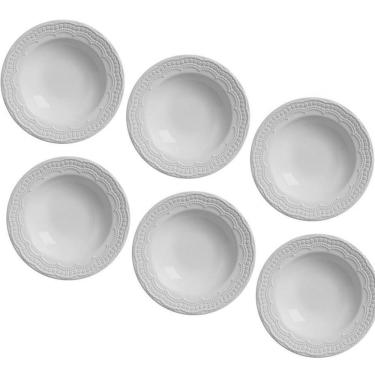 Imagem de Conjunto De Prato Fundo Porto Brasil Madeleine Em Faiança Feldspática 6 Peças Branco