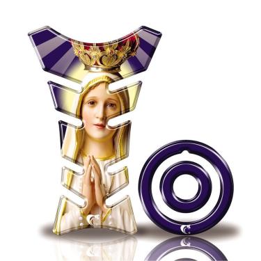 Imagem de Kit Protetor Tanque Adesivo Moto Yamaha Factor 125/150 Até Ano 2016 Nossa Senhora Fatima Azul