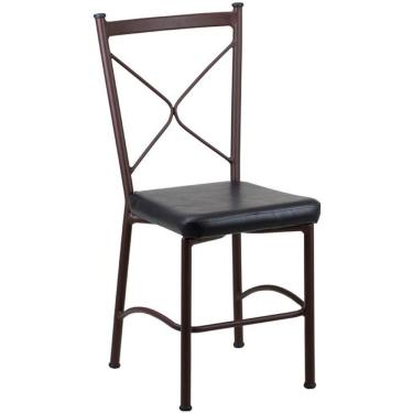 Imagem de Cadeira Buffet Em Alumínio Para Cozinha, Restaurante, área Marrom Com Preto
