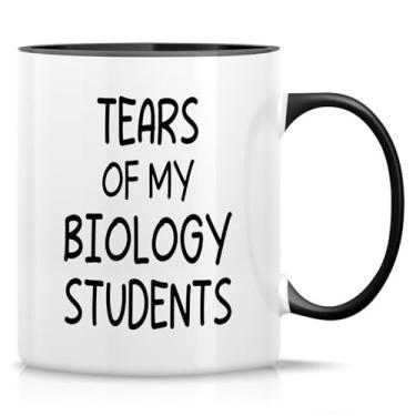 Imagem de Retreez Caneca engraçada para instrutor de biologia - Caneca Tears of My Biology Students - Caneca de café ou chá de cerâmica de 325 ml - Presentes de aniversário, agradecimento - Caneca branca com