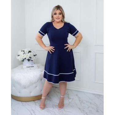 Imagem de Vestido Evangélico Feminino Midi Godê Festa Igreja Barato Oferta Ataca