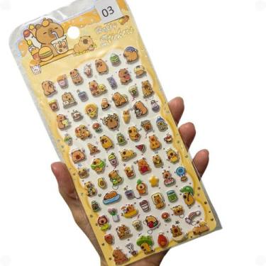 Imagem de Cartela de adesivos 3D - Capivara Alto Relevo Capibara Capybara Capiba