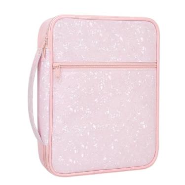 Imagem de BELKA Capa Grande Para Bíblia Feminina, Luster Pearl Girl, Bolsa De Couro Igreja Com Alça, Rosa Livro, Presente Cristão Mulheres E Meninas, 28 X 21 6 Cm
