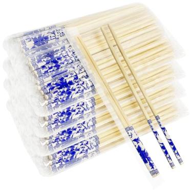 Imagem de UEJYWUY 200 Pares De Hashis Descartáveis 9 Polegadas, Com Mangas Separadas E Embalados Individualmente Em Bambu Para Macarrão, Sushi Comida Asiática