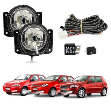 Imagem de Kit Farol de Milha para Palio 2001 a 2014 G2 G3 G4 Completo com Chicote Botão e Relê Auxiliar Neblina