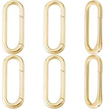 Imagem de Beebeecraft 1 caixa, 6 peças, anéis de portão de mola, banhado a ouro 18K, fecho oval de mola, fecho de metal, encurtador, fecho para pulseira, tornozeleira, fabricação de joias