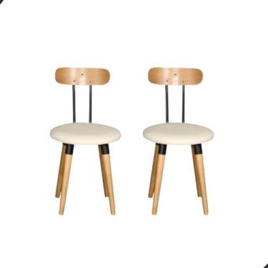 Imagem de KIT 2 Cadeiras Ergonomica Para Mesa De Jantar Cozinha De Madeira - Mad