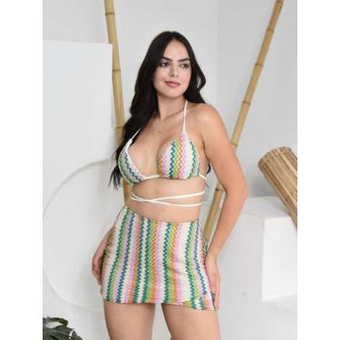Imagem de CONJUNTO SAIA PRAIA ATENA moda praia tendência 2024 - SEGREDO DA MODA 