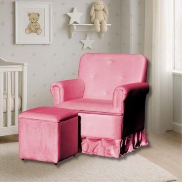 Imagem de Poltrona de Amamentação Para Mamãe Catarina Balanço e Puff Suede - Tat