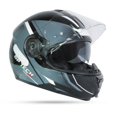 Imagem de Capacete Gp Tech A118 Sv Elite Articulado Preto/Cinza