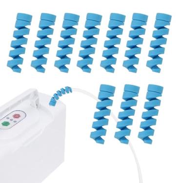 Imagem de Alisador de crimpagem de suporte de tubo de oxigênio para tubulação de mangueira, evita dobras e dobras em linhas de oxigênio, acessórios de concentrador de O2, 10 peças (azul)