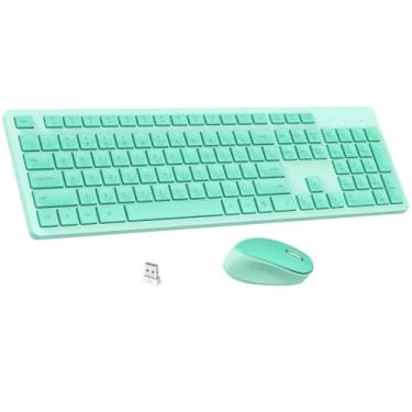 Imagem de LeadsaiL Combo de teclado e mouse sem fio K786, sem fio de 2,4 GHz, sem atraso, teclado ergonômico de tamanho completo, mouse silencioso para laptop Windows, Mac, PC, 12 FN, atalhos de longa duração