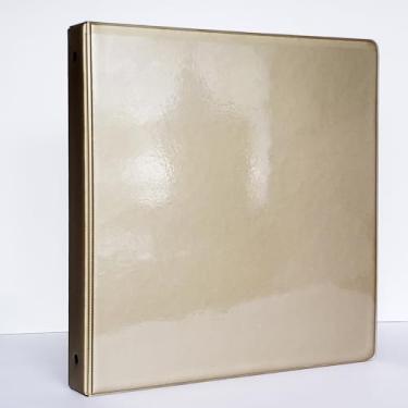 Imagem de Fichários de anel de cavalete - estrutura de plataforma estilo flip over the top. (ouro, 28 x 21 cm, tamanho da folha encadernado no lado de 28 cm)