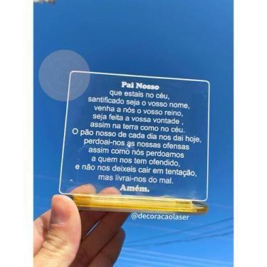 Imagem de lembrancinha pai nosso - Acrilico espelhado personalizamos a base com 