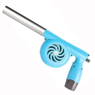 Imagem de KZU Fole Para Lareira Elétrica, Soprador De Ar Churrasco, Ventilador Portátil Cozinha Ao Livre, Acendedor Carvão, Grelhas Sem Fio, Fogueira Churrasco Acampamento (Duto Estendido)