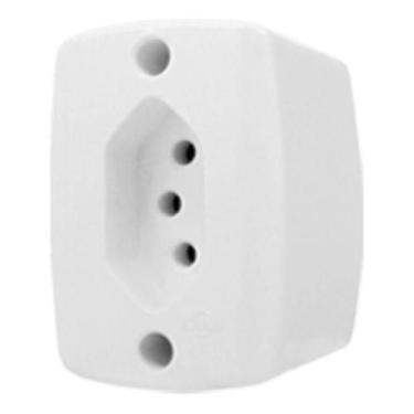 Imagem de Tomada Ilumi Sobrepor Retangular Bipolar 20a 250v Cor Branco