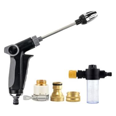 Imagem de Rrlihjgu Bocal para mangueira de jardim | Pulverizador de bocal de mangueira de água de alta pressão - Pulverizador de aspersão de liga de alumínio, torneira de jato de limpeza precisa para irrigação
