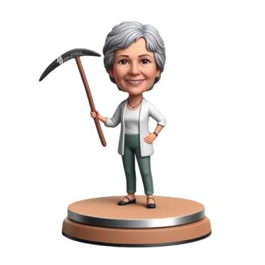 Imagem de Picareta - Holding Lady Bobblehead feita à mão a partir de sua foto, presente exclusivo para aventureiros ao ar livre, decoração ousada para exploração de espaços temáticos, presente perfeito para