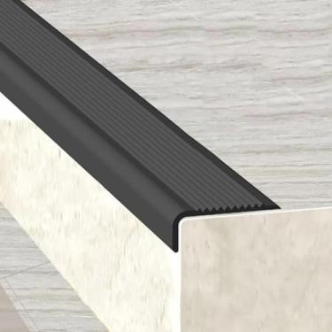 Imagem de Protetor De Borda De Piso De Escada, Vil Stair Nosing Stair Edging, Para St Pvc Protetores De Borda De Piso De Escada Nariz Tiras Pré-cortadas, Protetor De Borda De Nariz D, Black, L10m/32.8ft