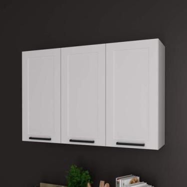 Imagem de Armário de Cozinha Aéreo 120cm 3 Portas 100% MDF Phoenix Móvel na caix