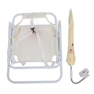 Imagem de Cadeira de praia infantil com guarda -chuva de desenho animado impressão de animais dobráveis cadeira de acampamento portátil para piqueniques de acampamento de praia ao ar livre (Esquilo)