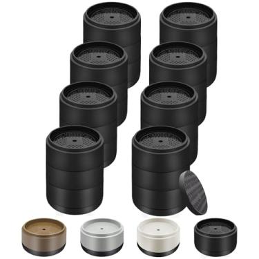 Imagem de Elevadores de cama para móveis, resistentes, 2,5 cm, 5 cm, 7,6 cm, 10,2 cm, elevadores de cama ajustáveis redondos para pernas de mesa, sofá, poltrona, geladeira, máquina de lavar (2,5 cm + 2,5 cm