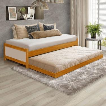 Imagem de Bicama Bibox Solteiro 195cm X 43cm Serena Imbuia/Bege