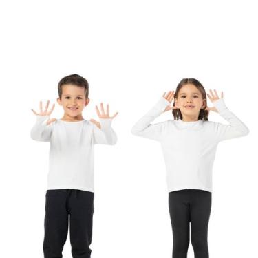Imagem de Blusa Infantil Térmica Encaixe Dedo Unissex Branca - VRASALON, 8, Bran