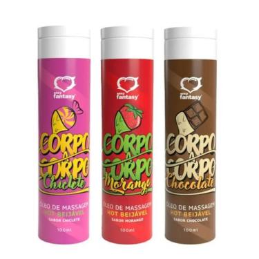 Imagem de Óleo de Massagem Corpo a Corpo 100ml Sexy Fantasy, Morango