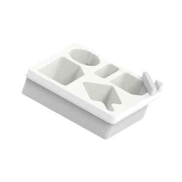 Imagem de SiaBiced Bandeja Porta-copos para Sofá, Organizador de Sofá, Caixa de Armazenamento Portátil E Versátil para Sala de Estar, Armário, Bebidas, Cama, Controle Re, Branco