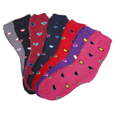 Imagem de Kit 6 Meias Inverno Grossa Macia Cano Alto Meia Tênis - RJC, Sortida, 