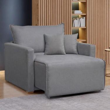 Imagem de Poltrona Júlia Retrátil e Reclinável Linho/Cinza - Celflex, Cinza