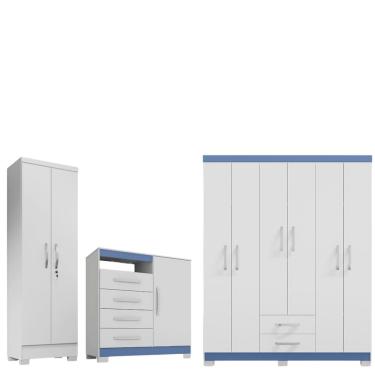 Imagem de Conjunto Guarda Roupa 6 Portas com Cômoda e Multiuso - EdeCasaMoveis