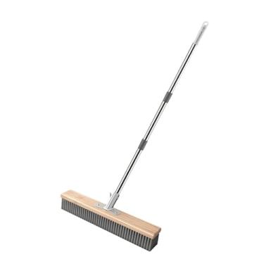 Imagem de WeiLaiKeQi Escova de aço inoxidável para limpeza de pisos, cerdas de metal, vassoura para áreas externas, pátio, cimento, parede, 40cm