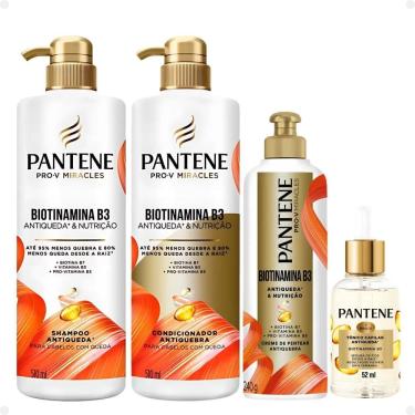 Imagem de Kit Pantene Biotinamina B3 Antiqueda e Nutrição: Shampoo 510ml e Condicionador 510ml + Tônico 52ml + Creme de Pentear 240g