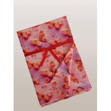 Imagem de Cinderela Tecido Tricoline Digital, 1,50 largura, unidade de 0,55 comprimento, Estampado Borboletas Feltro