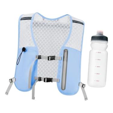 Imagem de YIJU Colete de hidratação, mochila para corrida, fivela ajustável, mochila para caminhada ao ar livre, bolsa esportiva para montanhismo, trilha de, Azul