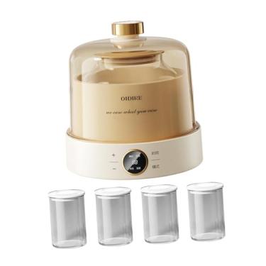 Imagem de Generic Iogurteira grega com temporizador PTC, temperatura constante, 1L, máquina elétrica automática para uso doméstico, para cozinha, mulheres e homens, com 4 Xícaras