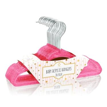 Imagem de CONCEPTS Pacote com 40 cabides infantis de acrílico antiderrapante com glitter, organizador de armário para bebês recém-nascidos, pequenos cabides para roupas de bebê, calças, camisas, economia de