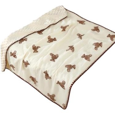 Imagem de Cobertor de urso para bebê, 99 x 99 cm, macio e confortável, edredom de berço lavável na máquina para crianças, meninos, meninas, recém-nascidos
