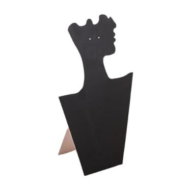 Imagem de YIJU Suporte de exibição de colar de veludo, decoração de exposição de joias, loja de acessórios, suporte de armazenamento de colar, manequim, brinco, Preto