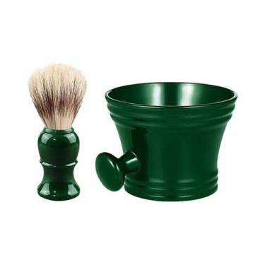 Imagem de Tigela De Plástico Para Barbear Com Cabo E Pincel Para Barba Masculina