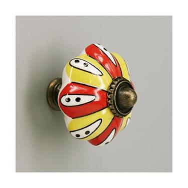 Imagem de Puxador de armário 1 peça Puxador de gaveta de armário vintage flor sortidas puxadores de cerâmica maçaneta de porta armário cômoda maçaneta de porta puxadores de gaveta