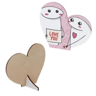 Imagem de Kit 15 Lembranças Dia Dos Namorados Mdf Coração - DK Decor, "Love You"