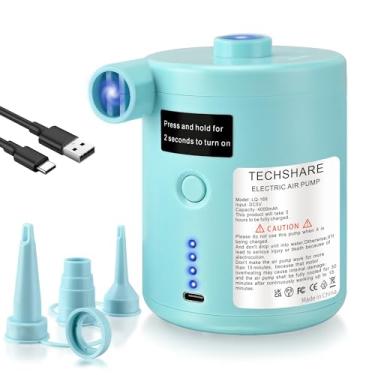 Imagem de Bomba de ar para infláveis, bomba de colchão de ar recarregável, bomba de sopro, enchimento eficiente para infláveis, piscinas e boias, perfeita para acampamento e aventuras ao ar livre, inclui 4