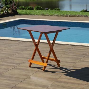 Imagem de Mesa Dobrável Bar 70x70 de Madeira Mel - Móveis Britz