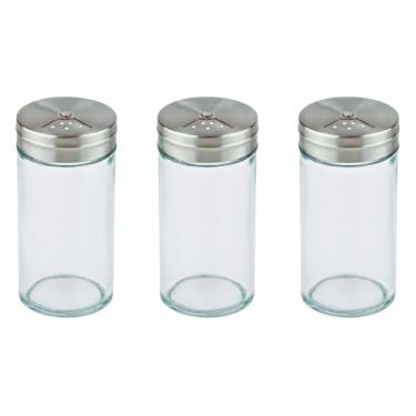 Imagem de Saleiro Pimenteiro Paliteiro de Vidro com Tampa Inox 10x5cm (3)